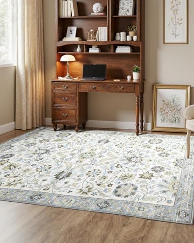MINIDEAR 2x6 Runner Rugs for Entryway, Kitchen, Washable Rugs for Bedroom Non Slip Vintage Rug with Floral Print Carpet Mat for Home, Daisy - Thumbnail 5