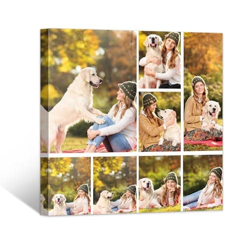 GagetElec Custom Canvas Prints With Your Photos Collage Custom Personalized Customized Picture Photos on Canvas Customized Photo Personalized Decor Gifts for Couple Valentines Day (Photos 8) - Image 1