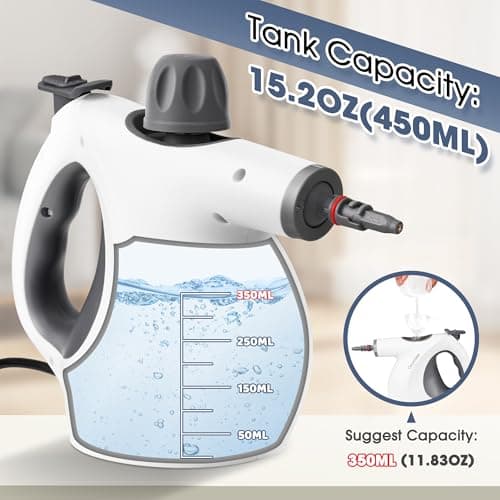 Osumlee Pressurized Handheld Steam Cleaner with 14 pcs Accessories 15.2OZ Multi-Purpose Portable Steamer for Cleaning, Multi-Surface Steamer for Home, Floor, Grout - Thumbnail 3