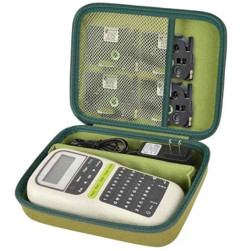 Case Compatible with Brother for P-Touch PT-N10/ PT-N20/ PTH110/ PRTH110/Pro/PT-H111 Portable Label Maker, Label Printer Storage Holder for Label Tape, AC Adapter, Charging Cable (Box Only) (Green) - Image 1