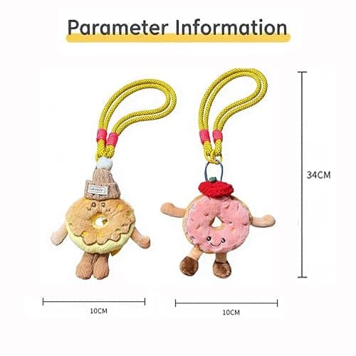 XUPEIXUN Car Seat Headrest Hook 2 Pack Hooks Hanger Storage Organizer Universal for Handbag Purse Coat, Cute Car Accessories for Women (donuts) - Thumbnail 2