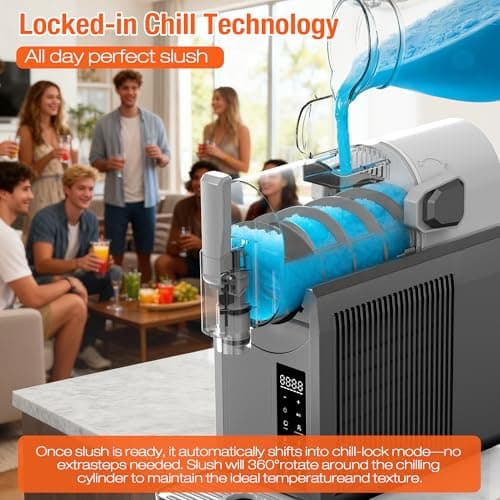 Kourice Slushie Machine No Ice Needed Slushy Machine 92oz Capacity Margarita Machine with 6 Preset Programs LED Display Self-Clean Frozen Drink Maker for Slush Margaritas Smoothie Frappés Milk Shakes - Thumbnail 6