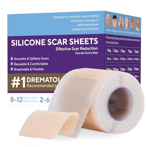ZETRALL Silicone Scar Sheets, Silicone Scar Tape (1.6"x 60" Roll-1.5m), Advanced Scars Strips for Surgical, C-Section, Tummy Tuck, Burn, Hypertrophic, Keloid Bump Removal Treatment, Reusable - Image 1
