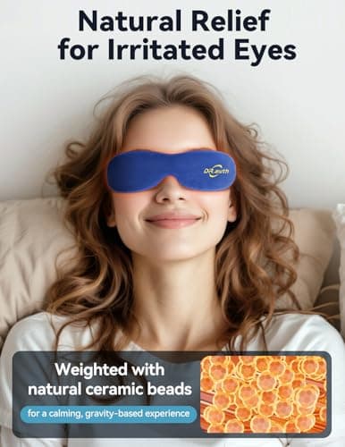 Heated Eye Mask - Microwave Hot/Warm Compress for Dry Eyes, Stye, Chalazion, Blepharitis & MGD Relief, Reusable Moist Heat Therapy Pad, Washable Cover, Ergonomic Fit, Adjustable Strap, Comfort Blue - Thumbnail 2
