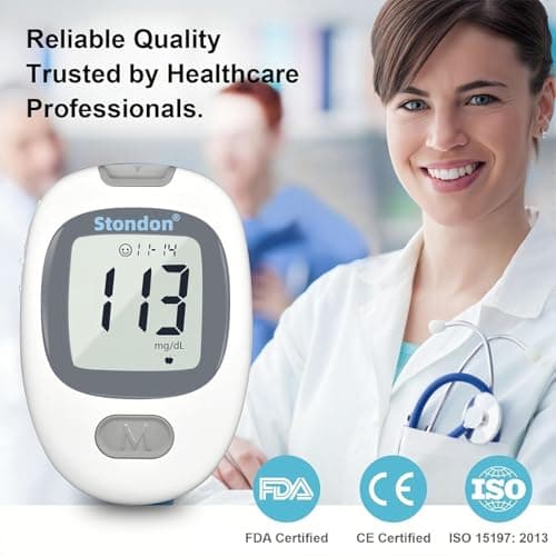 Glucose Monitor Kit, Diabetes Testing Kit, Blood Glucose Meter, 100 Glucometer Strips, 100 Lancets, Test Strips Blood Sugar Meter Glucometer - Thumbnail 3