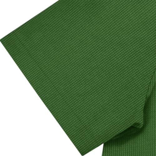 Gnvviwl Men's Casual Polo Shirts Classic Button Basic Short Sleeve Waffle Solid Fit Golf Tees Stylish Tops Green - Thumbnail 5