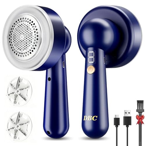 DBC Fabric Shaver & Lint Remover for Clothes, Sweaters & Furniture - 6-Leaf Blade, 3 Speeds, 2H Runtime, Portable Design Perfect for Travel, Includes 2 Extra Blades - Image 1