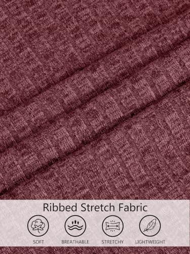 JEMLDL Men's Plus Size Fashion Tank Tops Sleeveless Knit Ribbed V Neck Casual Party Shirts Stylish Breathable Tee Wine Red 3XL - Thumbnail 6