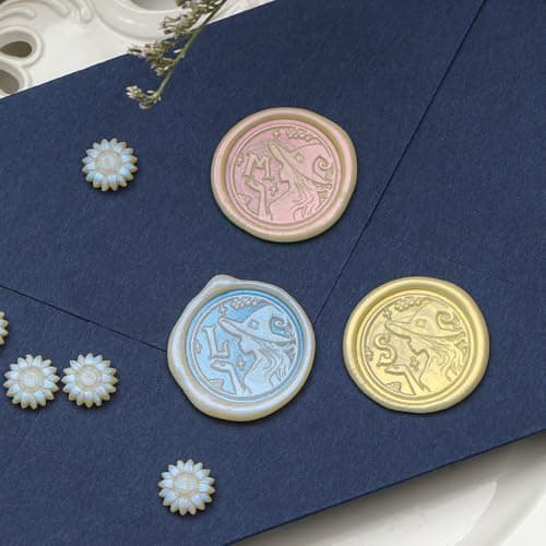 YOLAKIS Alphabet F Wax Seal Stamp Kit Magical Girl Style Initial Letter F Wax Stamp Brass Head Ideal for Decorating Christmas Cards Envelopes Gift Wraps Wedding Invitations(Kit F) - Thumbnail 5