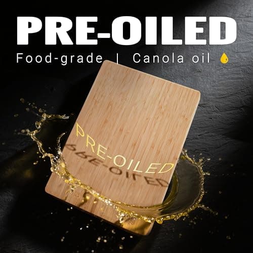 XL Bamboo Cutting Board with Handle – Extra Large Wood Chopping Board for Meat, Cheese, Serving – TRULY Glue-Free, Pre-Oiled Kitchen Boards 21.7"X14"/ 55x36cm - Dishwasher Safe [New 2026 Upgrade] - Thumbnail 5