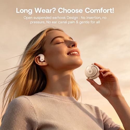 Yeforu Over Open Ear Earbuds Wireless Bluetooth Open Ear Headphones Air Conduction Earbuds that Don't Go in Your Ear with Awareness of Surroundings with Over-Ear Hooks - Thumbnail 2
