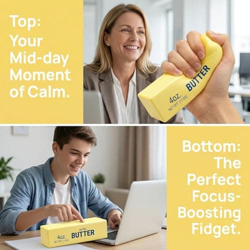 2pcs Butter Squishy, Soft Slow Rising Squeeze Toys, Butter Stick Squishy Fidget Toys and Stress Balls Squishies for Office Desk Toys, Party Favors & Birthday Gifts(Light Yellow) - Thumbnail 5