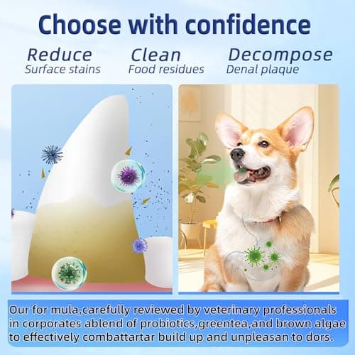 Qanbokey No-Brush Dog Teeth Cleaning Powder, Plaque and Tartar Remover, Breath Freshener for Dogs and Cats, with Enzymes - Thumbnail 5