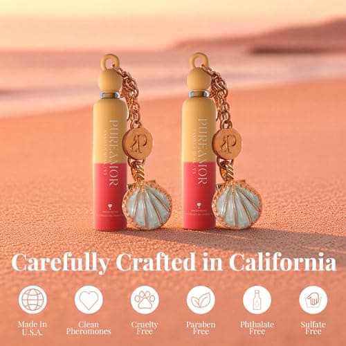 PUREAMOR Pheromone Perfume for Women, Vanilla Musk 2-Pack Keychain Perfume – Warm Cozy Scent with Vanilla, Musk & Sandalwood, Long Lasting Eau de Parfum, 0.07 oz / 2 ml Each - Thumbnail 5