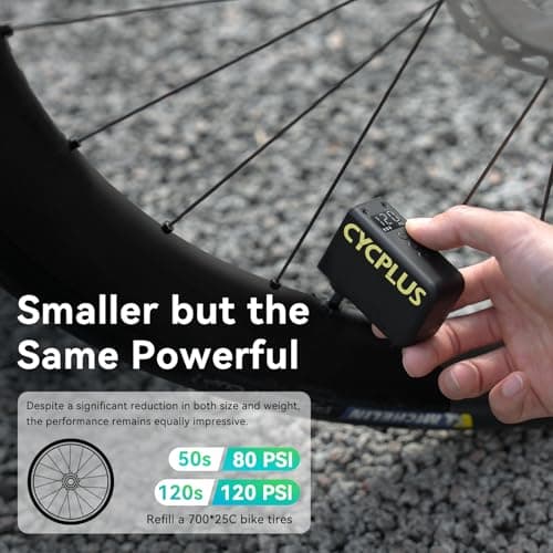 CYCPLUS Tiny Electric Bike Pump AS2Ultra, 90g, Magnesium Alloy Shell, Black - Thumbnail 4