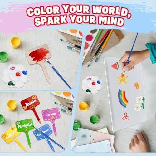 Paint & Plant Kids Gardening Set with 5 Flower Seeds, Arts and Crafts for Kids Ages 4-12, Science STEM Toys for Toddler Education, Birthday Gifts Ideas for Girls & Boys 4 5 6 7 8 9 10 11 12 Year Old - Thumbnail 5
