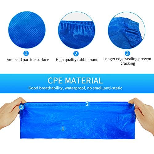 Green Convenience Shoe Covers Disposable Boot Cover Waterproof, Dust proof, 100 Pack(50 Pairs),The Size Fit Most, Non-slip, Blue, Protect Your Shoes, Floor, Carpet - Thumbnail 3