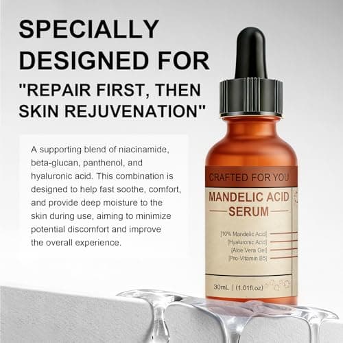 Mandelic Acid Serum for Face - Gentle Exfoliating Serum with Niacinamide Camellia Extract and β-Glucan, Targeted for Fades Dark Spots, Anti-Aging & Refines Texture and Achieve Even Skin Tone - Thumbnail 5