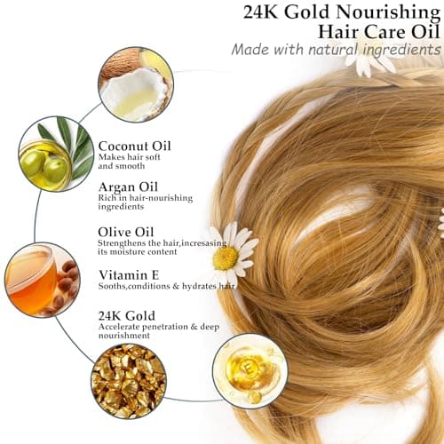 GREEONIL Hair Oil with Argan Oil, Vitamin E - Nourishing Treatment for Smooth, Frizz-Free, Shiny Hair for Women and Men with Frizzy, Damaged, Fine, or Curly Hair - Thumbnail 2