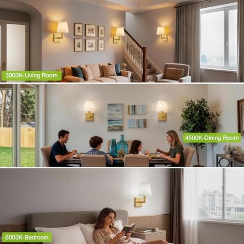 Battery Operated Wall Sconce with 10000mAh Detachable Rechargeable Bulbs, Wireless Wall Sconces Set of Two with Remote, 3 CCT & 12 RGB Dimmable Wall Sconces Battery Operated for Bedroom,Living Room - Thumbnail 6