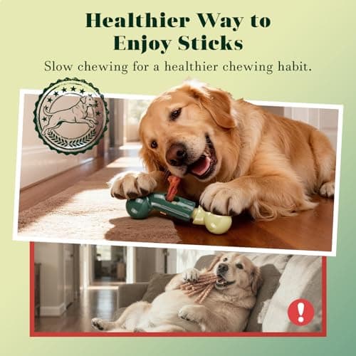 Apasiri Bully Stick Holder for Medium/Large Dogs - Anti-Choking, Prevents Swallowed Ends - Nylon Dog Chew Toy - Dishwasher Safe, Green - Thumbnail 5