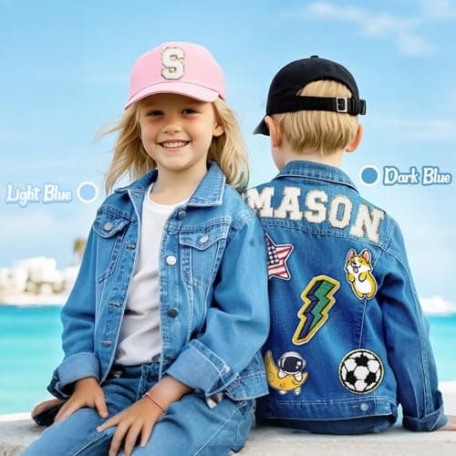 Individz Personalized Denim Jacket for Kids with Name, Custom Toddler Jean Jacket, 1-8 Year Old Boys Birthday Easter Gifts - Thumbnail 3