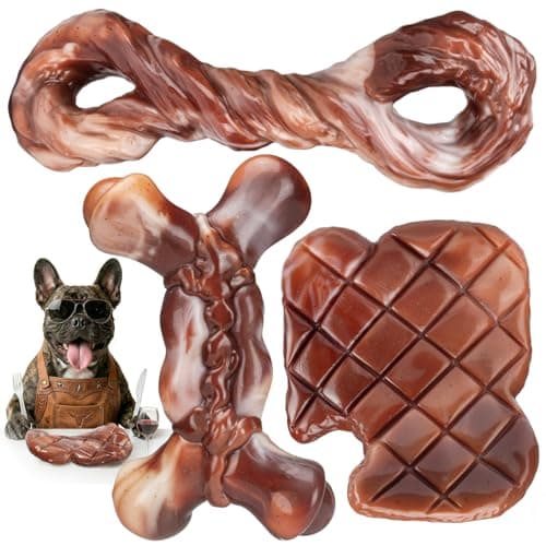 ChienBox Durable Dog Toys for Aggressive Chewers: 3 Pack Indestructible Dog Toy, Heavy Duty Nylon Chew Bone Dog Toys to Keep Them Busy, Bacon Flavored Tough Chew Toys for Medium Large Dogs 20-90 lbs