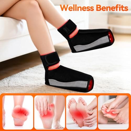 Puroth Red Light Therapy for Feet, Infrared Light Therapy Feet Wrap with 660nm 850nm Near Infrared, 5 Adjustable Brightness Timer, 3 Modes for Foot Ankle Heel, Up to Foot Size 12, Gift for Women Men - Thumbnail 2