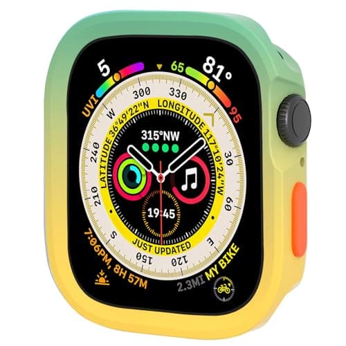 SDOCEBF for iWatch Series 11/10 42mm TPU Case, Slim Shockproof Bumper for Men Women, Green-Yellow - Image 1