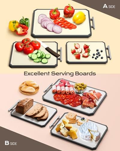 EXTRA LARGE Stainless Steel Cutting Board Set of 3 for kitchen - Thumbnail 2