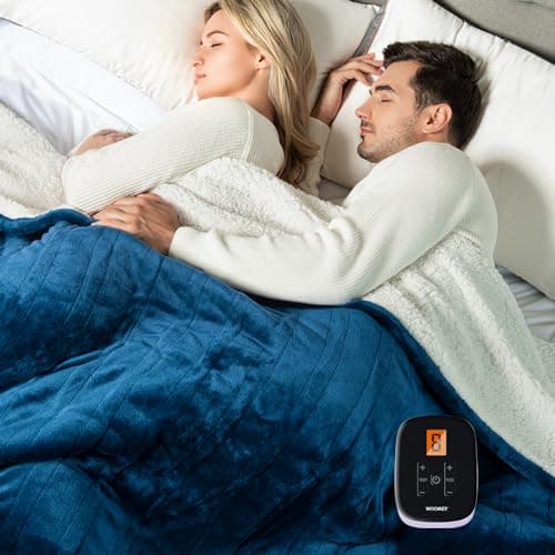 WOOMER Heated Blanket, Full Size 77"x 84" Soft Flannel Fast Heating Blanket with Multi-Color Option, 10 Heating Levels & 0.5-12H Auto Off, Over-Heat Protection