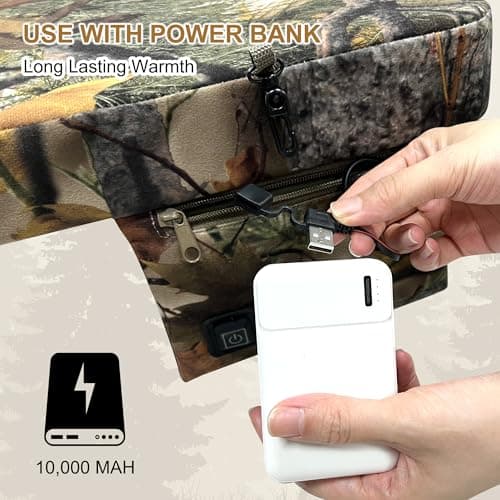 MDSTOP Heated Hunting Seat Cushion, Waterproof Seat Pads for Tree Stand & Ladder Stand, for Hunting, Ice Fishing, Hiking, Camping, Battery Included (Camo) - Thumbnail 4