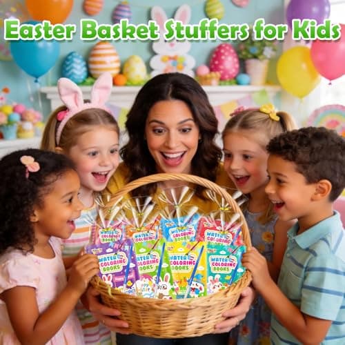 FEREDO KIDS Easter Coloring Books Party Favors for Kids - 24 Pack Mini Water Coloring Books for Kids, Easter Basket Stuffers Students Classroom Gifts Bulk, Birthday Return Gifts Party Favors Bulk - Thumbnail 3