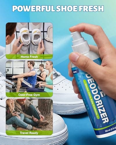Jevvu Shoe Cleaner & Deodorizer Kit, 2-in-1 Shoe Cleaner & Odor Eliminator Spray for White Shoes, Leather, Canvas & More - Thumbnail 3