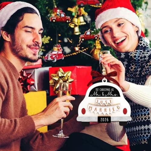 First Christmas Married Ornament 2026, Our First Christmas As Mr and Mrs Christmas Ornament - Bridal Shower Gift, Marriage Gifts, Wedding Gifts for Couples, Gift for Newlyweds - Thumbnail 2