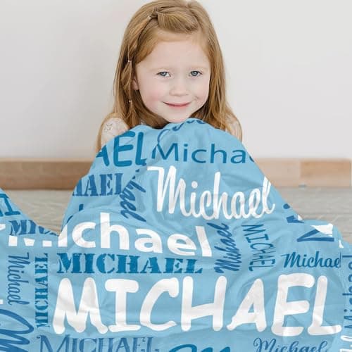 Corissy Ships Next Day, Personalized Blankets and Throws Custom Blanket with Name Customized Flannel Blanket for Kids Christmas Blanket Gifts for Teen Girls Boys - Thumbnail 2