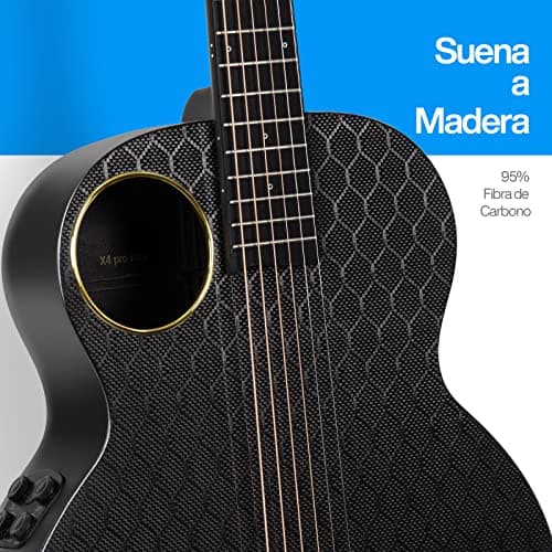 Enya Carbon Fiber Acoustic Electric Guitar X4 Pro Mini AcousticPlus 36” 3/4-Sized Guitar Bundle with Hard Case, Leather Strap, Instrument Cable & USB Type-C Charging Cable(X4 PRO MINI) - Thumbnail 3