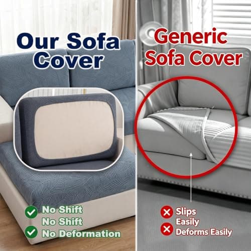 UWWGKK Modular Sofa Cover Sectional Couch Slipcovers for Dogs Pet Friendly | High Elastic Jacquard Cushion Protector, Machine Washable Living Room Furniture Cover (Sofa Backrest 1-Piece) - Thumbnail 3