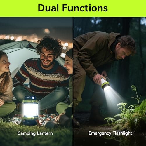 AlpsWolf Rechargeable Flashlight, 6 Modes Camping Flashlight LED Camping Lantern for Power Outage, Flashlight for Home, Emergency, Green - Thumbnail 2