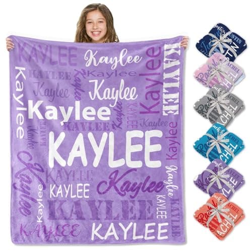 Corissy Ships Next Day, Personalized Blankets and Throws Custom Blanket with Name Customized Flannel Blanket for Kids Christmas Blanket Gifts for Teen Girls Boys