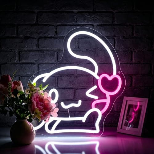 Neon Sign, FPLL Cute Neon Signs for Wall Decor White LED Signs for Bedroom, Game Room, Home Decor - Light up Sign USB Powered - Thumbnail 6