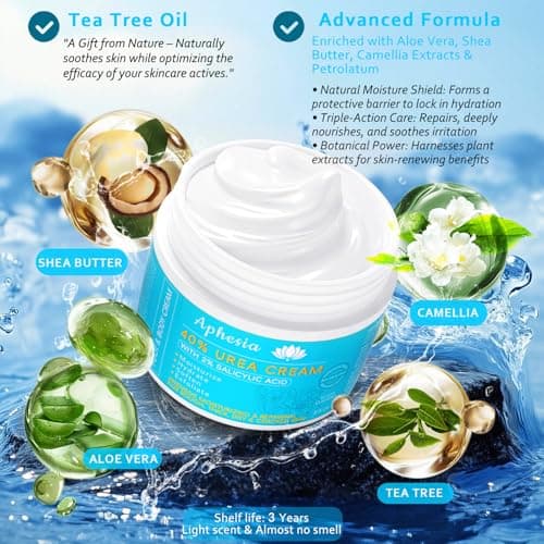 Urea 40% Foot Cream Maximum Strength - with Vitamin E & 2% Salicylic Acid - Deep Moisturizing for Winter Cracked Heels - Softens & Long Moisture for Rough Dead Skin on Hands, Feet, Elbows - Rich - Thumbnail 2