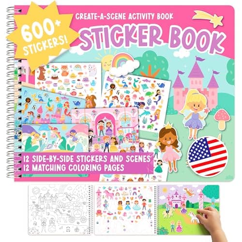 Sticker Books for Toddlers 2-4 Years - Toddler Sticker Book Preschool Learning Activities, Kids Stickers Ages 2-4, Quiet Books for Toddlers 3-5, Kids Travel Activities, Educational Toddler Girl Gifts - Image 1