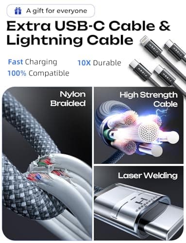 LISEN 90W USB C Car Charger Fast Charging for iPhone 17 Car Charger USB C Fast Charge, Type C Car Charger for iPhone 17 Pro Max 16 15 14 13 12 11, for Samsung Galaxy S26 S25 S24 [Lighning&USB-C] - Thumbnail 6