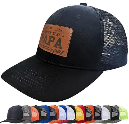 Custom Name World's Best Papa Hat Adjustable Baseball Cap Christmas Father's Day Birthday Gifts Trucker Hat - Thumbnail 3