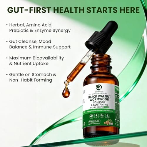 Lukaree (2 Pack) Wormwood Black Walnut Soursop Cleanse for Humans – with L-Glutamine Prebiotics & Zinc for Gut Health & Digestive Comfort – Mood, Immune & Energy Support – Vegan Gluten-Free - Thumbnail 3