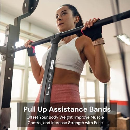 JOINTHERA Premium Latex Free Resistance Bands for Working Out - Set of 5 + Carrying Bag | Non Latex Pull Up Loop Workout Bands Resistance for Women and Men | Stretching, Exercise and Muscle Training - Thumbnail 5