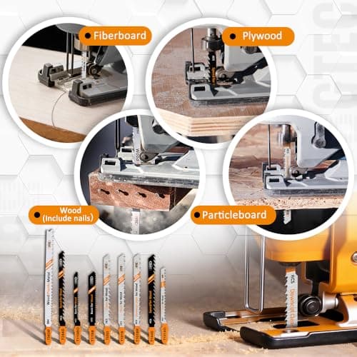 20PCS T Shank Jigsaw Blades Set - BGTEC HCS(SK5) Jig Saw Blades for Wood, Plastic Cutting(T101B) - Thumbnail 3