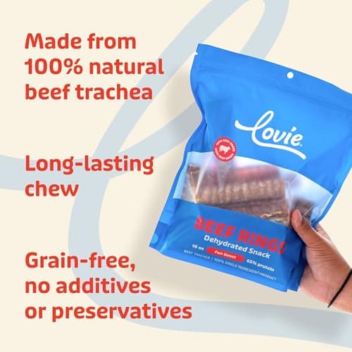Lovie Beef Lung Dog Treats - Dehydrated Air Dried Soft Bites, Single Ingredient, Protein Rich, 16 oz (Beef Rings) - Thumbnail 5