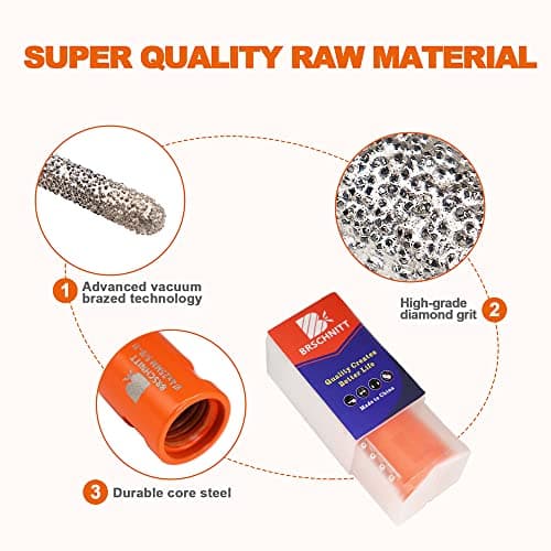 BRSCHNITT Diamond Mortar Raking Bit, 4/25 Inch x 1 Inch Router With 5/8-11 Thread for Tuck Pointing, Granite, Marble, Concrete, Masonry, Stone Removals (4x25mm) - Thumbnail 5